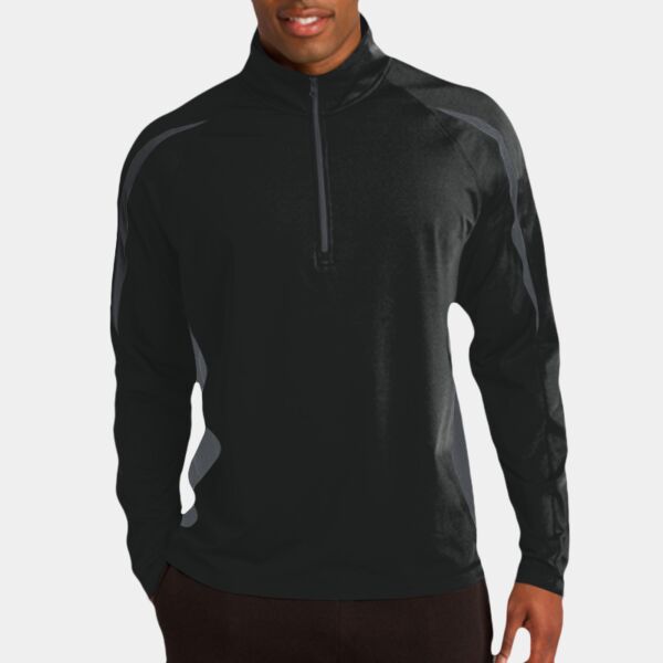 Sport Wick ® Stretch 1/4 Zip Colorblock Pullover Thumbnail
