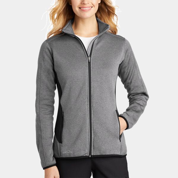 Ladies Full Zip Heather Stretch Fleece Jacket Thumbnail