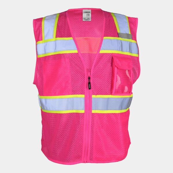 Unisex EV Series® Enhanced Visibility 3 Pocket Mesh Vest Thumbnail