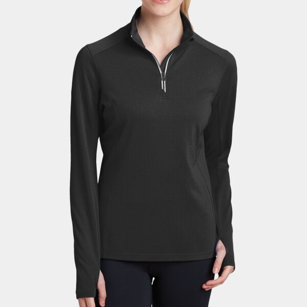 Ladies Sport Wick ® Textured 1/4 Zip Pullover Thumbnail