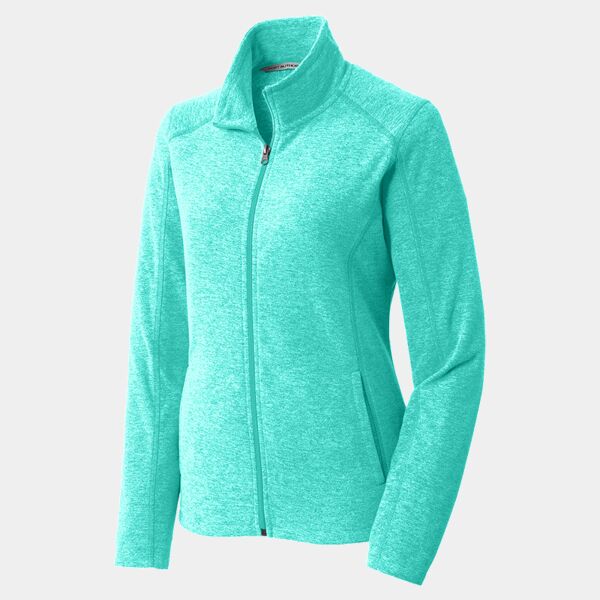 Ladies Heather Microfleece Full Zip Jacket Thumbnail